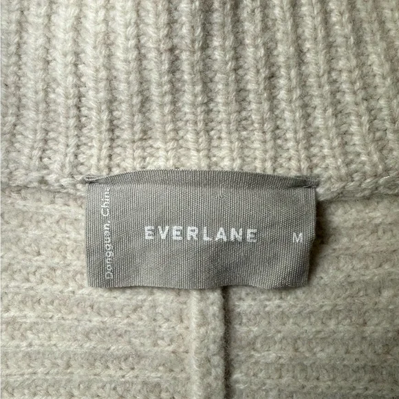 Everlane Cream Ribbed Half-Zip Turtleneck Sweater - Picture 7 of 9